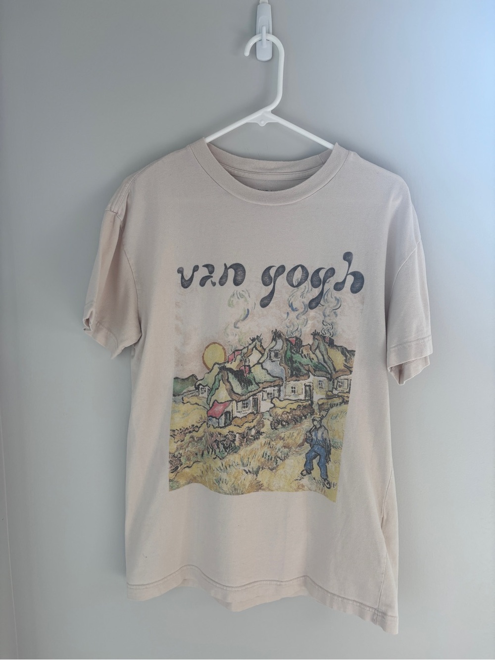 Abercrombie & Fitch Relaxed Soft A&F Van Gogh Graphic Tee in Light Cream